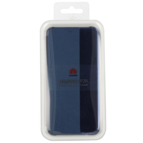 Луксозен кожен калъф тефтер SMART VIEW FLIP COVER оригинален за Huawei P20 EML-L29 син сапфир